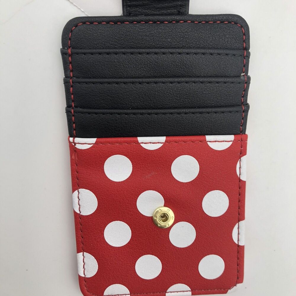 Disney Parks Wallet Minnie Mouse Slim ID Cardholder Gold Silhouette Dots & Bow - Picture 9 of 9